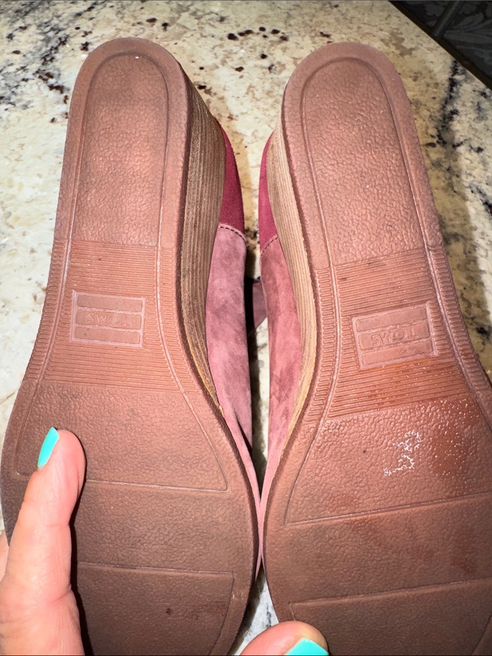 Tom’s Women's Suede Wedge Ankle Bootie - Wine Color - Picture 9 of 10
